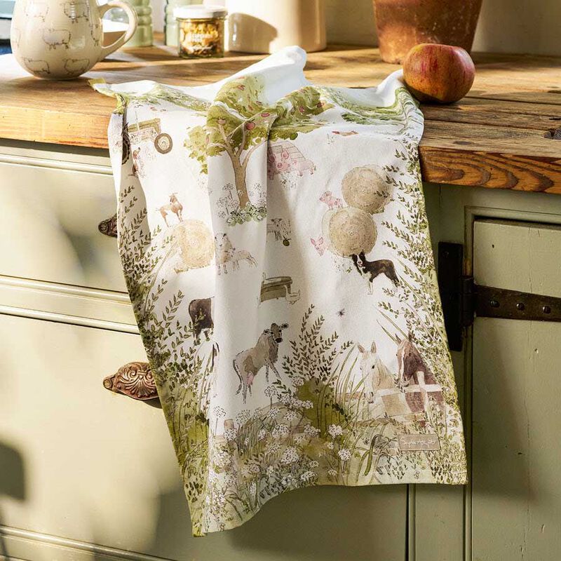Sophie Allport Tea Towel - Scene - Farm Friends image number 3